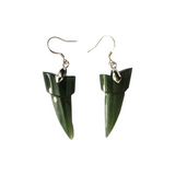 #40 Greenstone Shark Tooth Earrings (35mm)