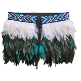 #C Kākahu (Korowai) - Teal & White - Small