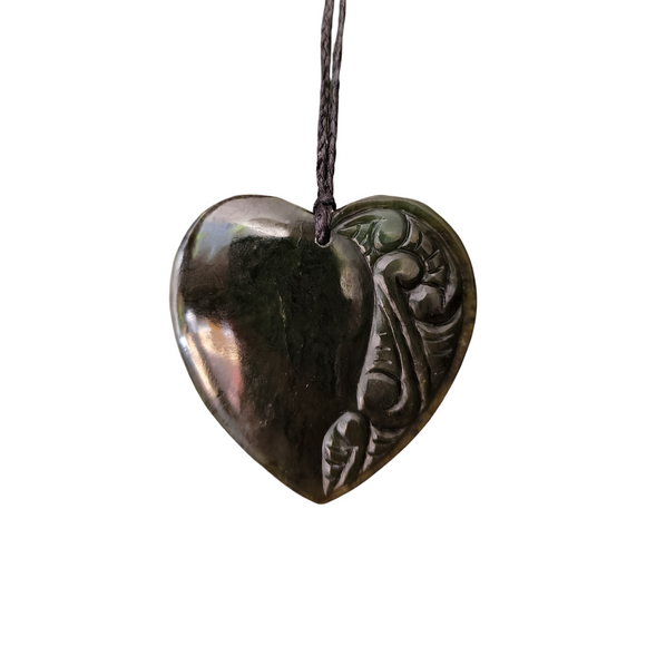 #B23 Large Carved Heart Pendant (60mm)