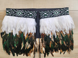 #E Kākahu ( Korowai ) - Quarter Length Green & Brown- Medium