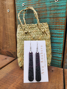 Drop Clay Earrings Black Cherry