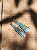 #21 Huia Feather Greenstone Earrings (70mm)